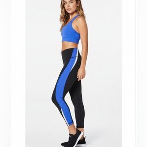 Lululemon Leggings Size 4 Black Blue Kick Serve Sweat Tight 25" Yoga Running